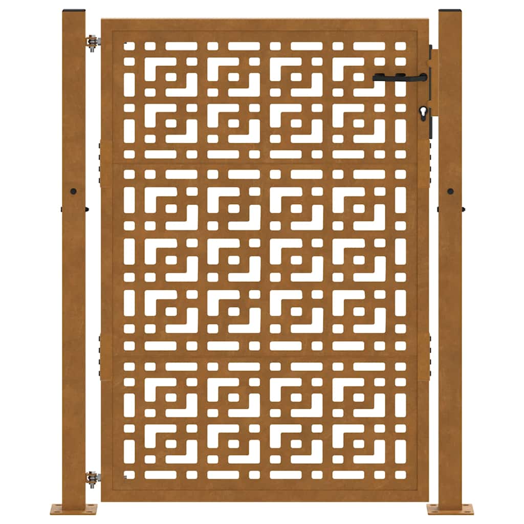 Garden Gate 100x125 cm Weathering Steel Cross Design