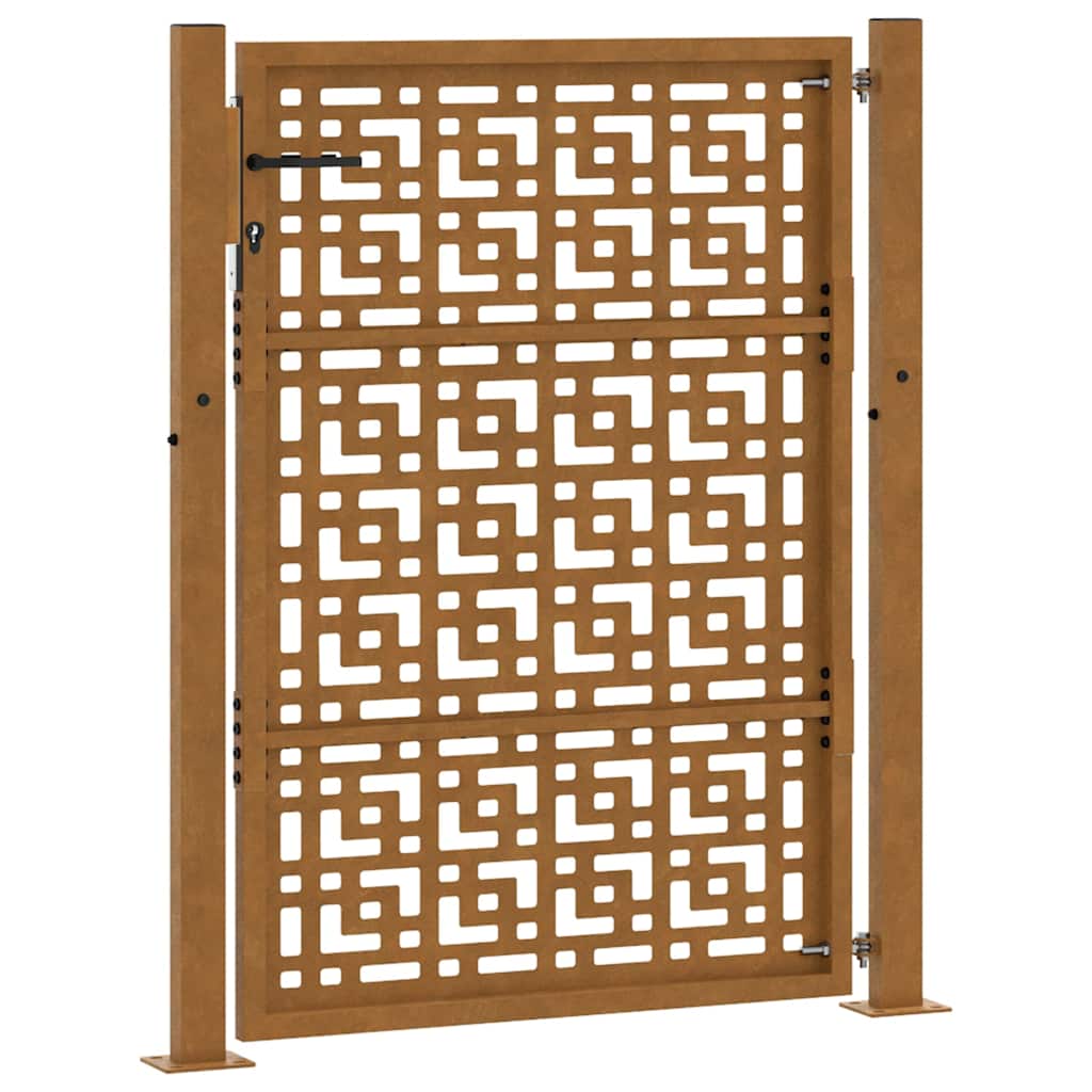 Garden Gate 100x125 cm Weathering Steel Cross Design
