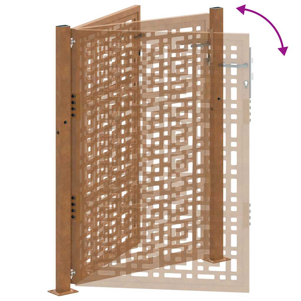 Garden Gate 100x125 cm Weathering Steel Cross Design
