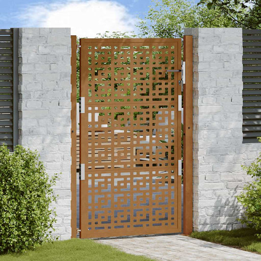 vidaXL Garden Gate 105x155 cm Weathering Steel Cross Design