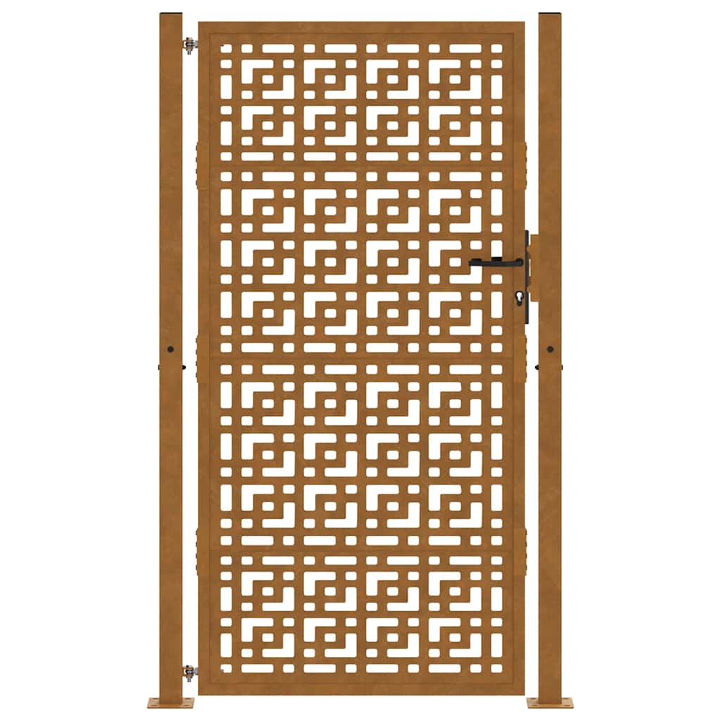 Garden Gate 100x175 cm Weathering Steel Cross Design