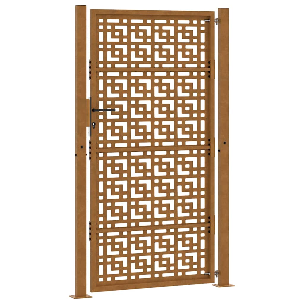 Garden Gate 100x175 cm Weathering Steel Cross Design