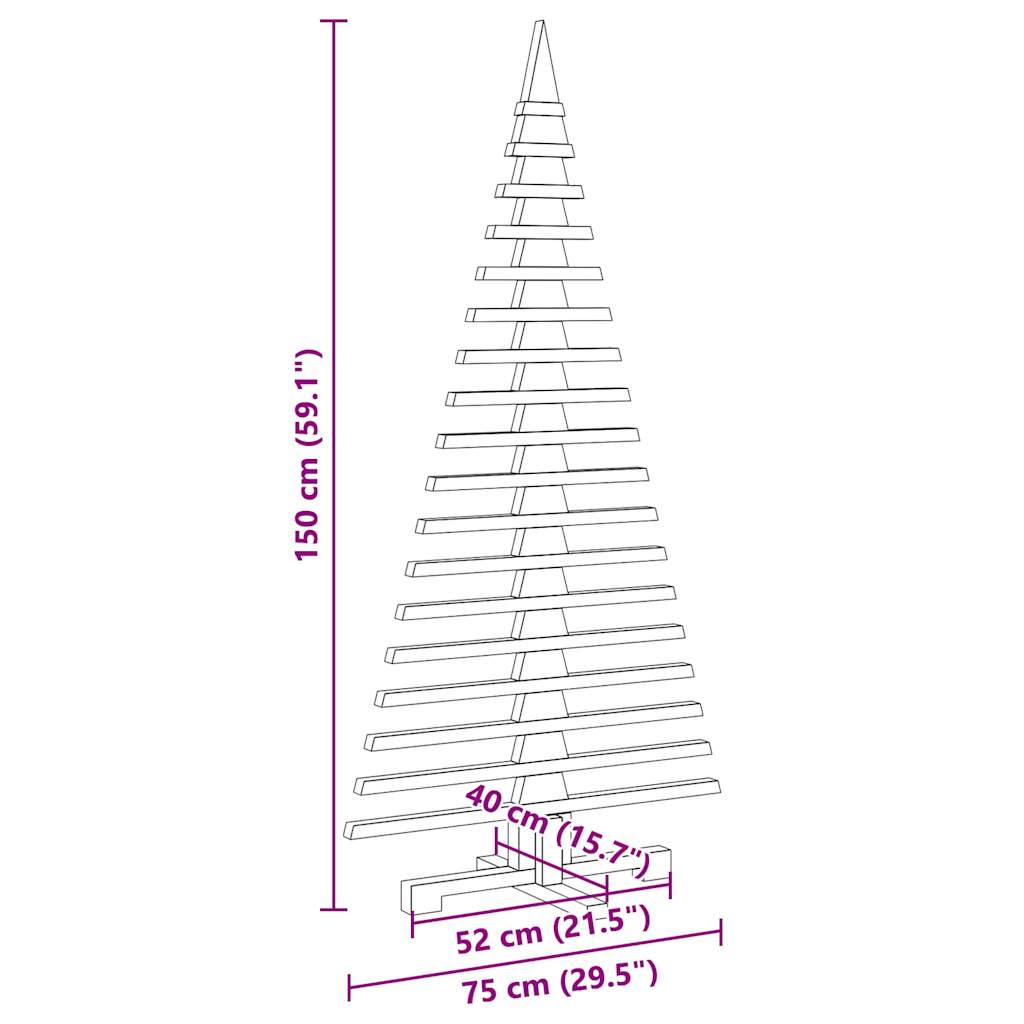 vidaXL Wooden Christmas Tree for Decoration 150 cm Solid Wood Pine