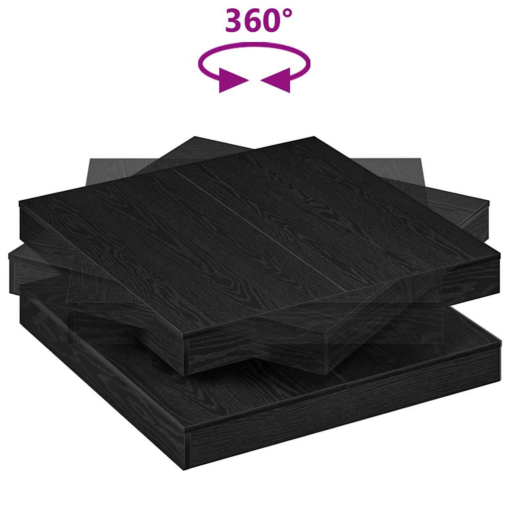 Coffee Table 360-Degree Rotatable Black Oak 90x90x34,5 cm