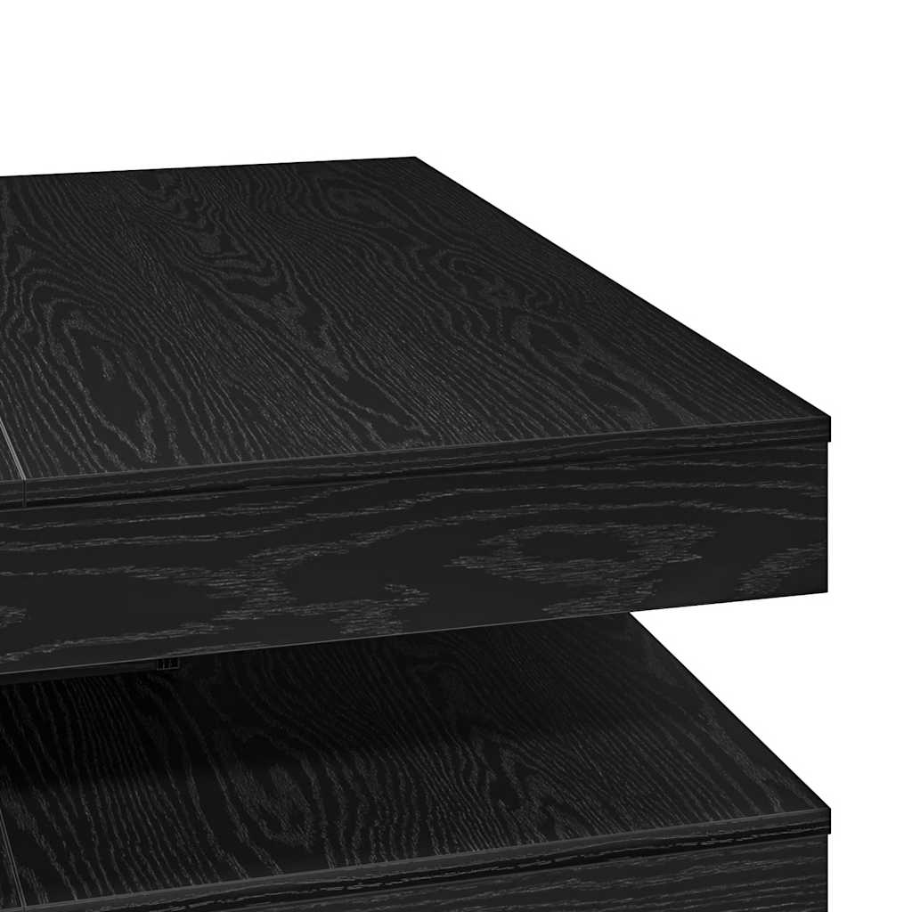 Coffee Table 360-Degree Rotatable Black Oak 90x90x34,5 cm