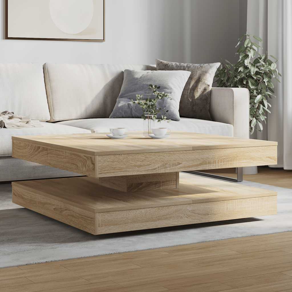 Coffee Table 360-Degree Rotatable Sonoma Oak 90x90x34,5 cm