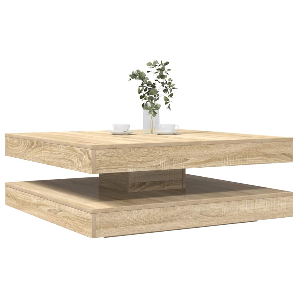 Coffee Table 360-Degree Rotatable Sonoma Oak 90x90x34,5 cm