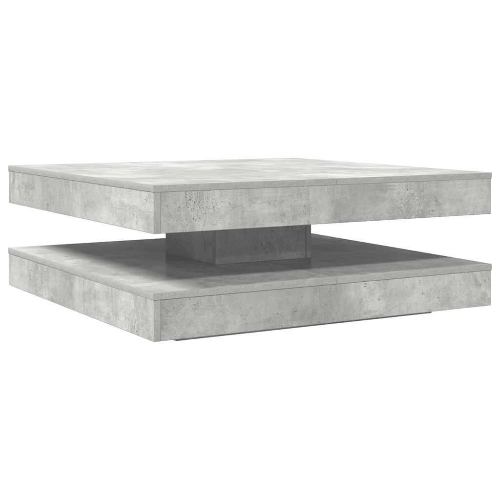 Coffee Table 360-Degree Rotatable Concrete Grey 90x90x34,5 cm