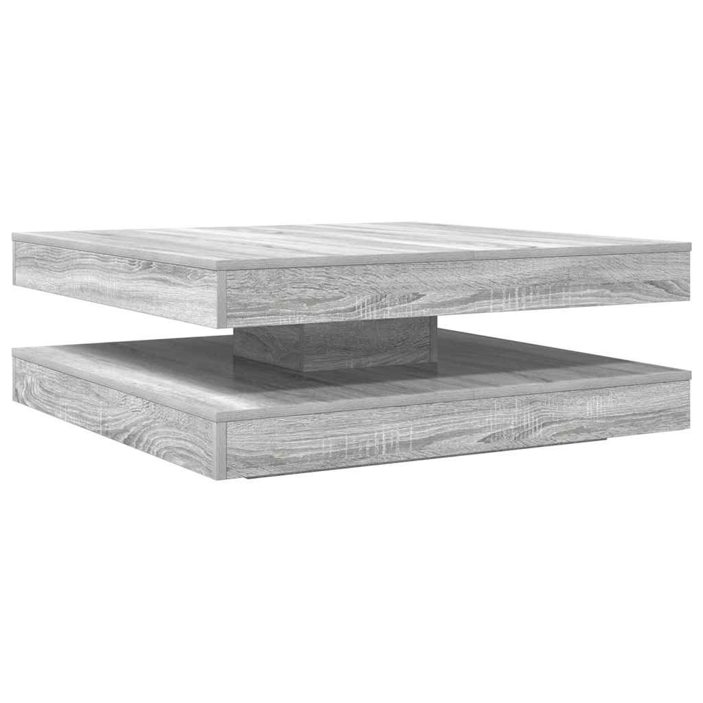 Coffee Table 360-Degree Rotatable Grey Sonoma 90x90x34,5 cm