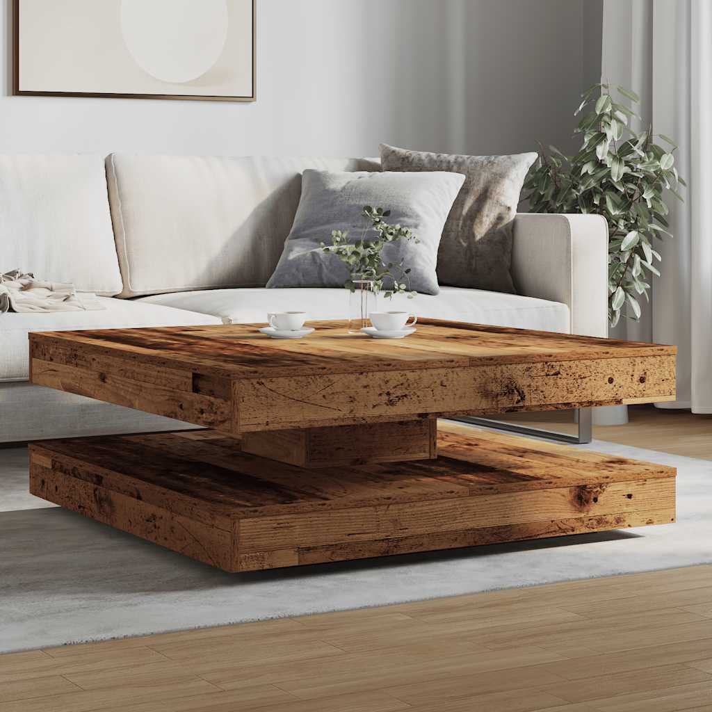 Coffee Table 360-Degree Rotatable Old Wood 90x90x34,5 cm