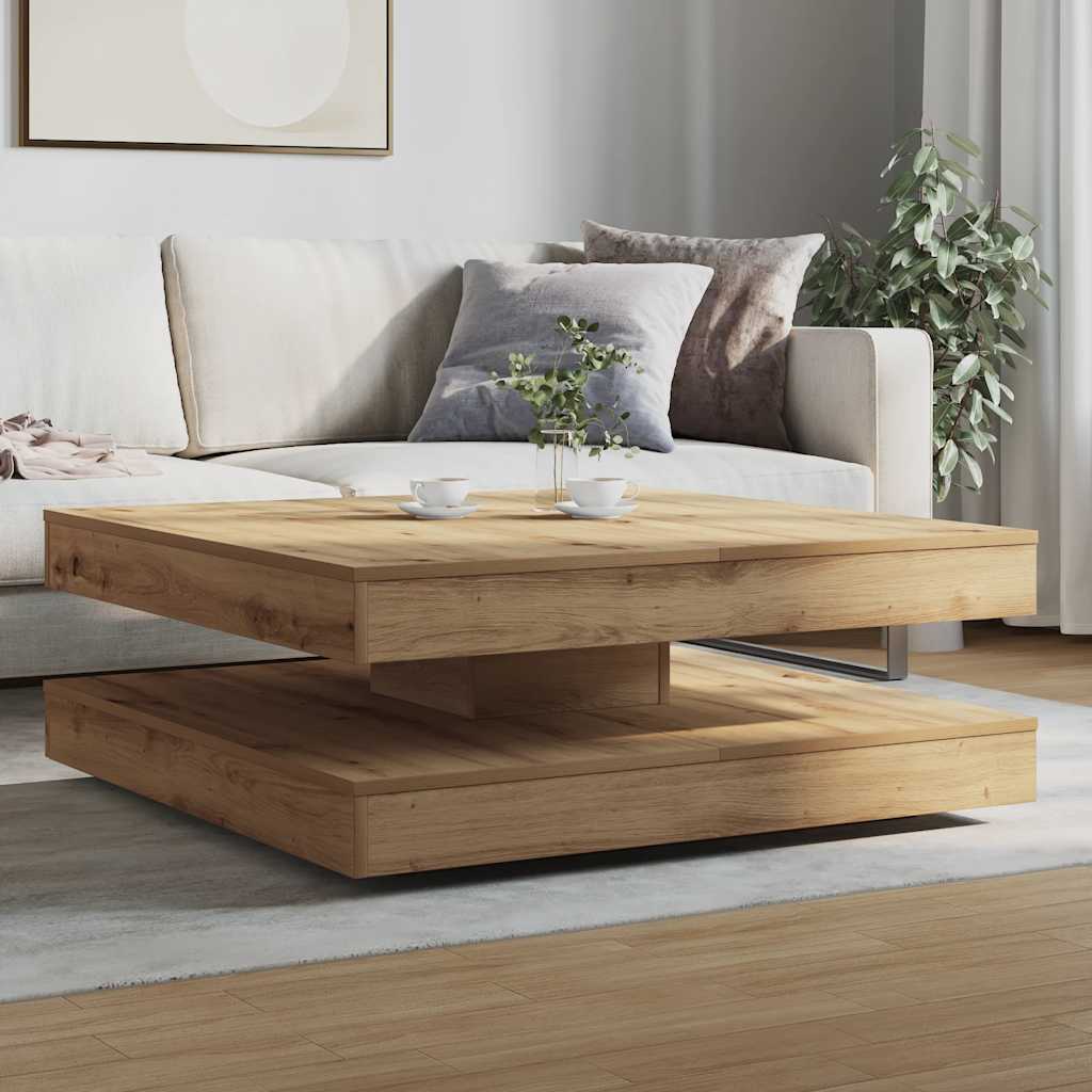 Coffee Table 360-Degree Rotatable Artisan Oak 90x90x34,5 cm