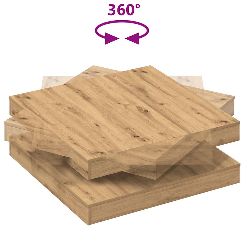 Coffee Table 360-Degree Rotatable Artisan Oak 90x90x34,5 cm