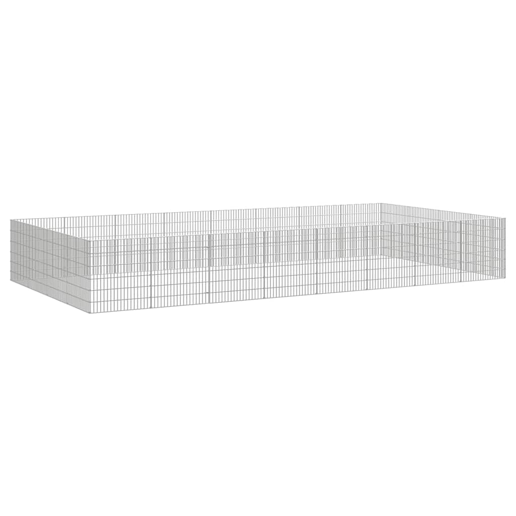 vidaXL Free Range Animal Enclosure 24-Panel 54x60 cm Galvanised Iron