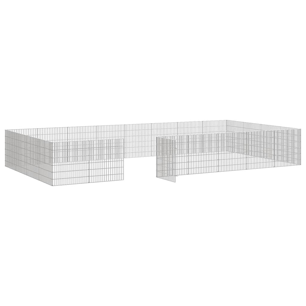 vidaXL Free Range Animal Enclosure 24-Panel 54x60 cm Galvanised Iron