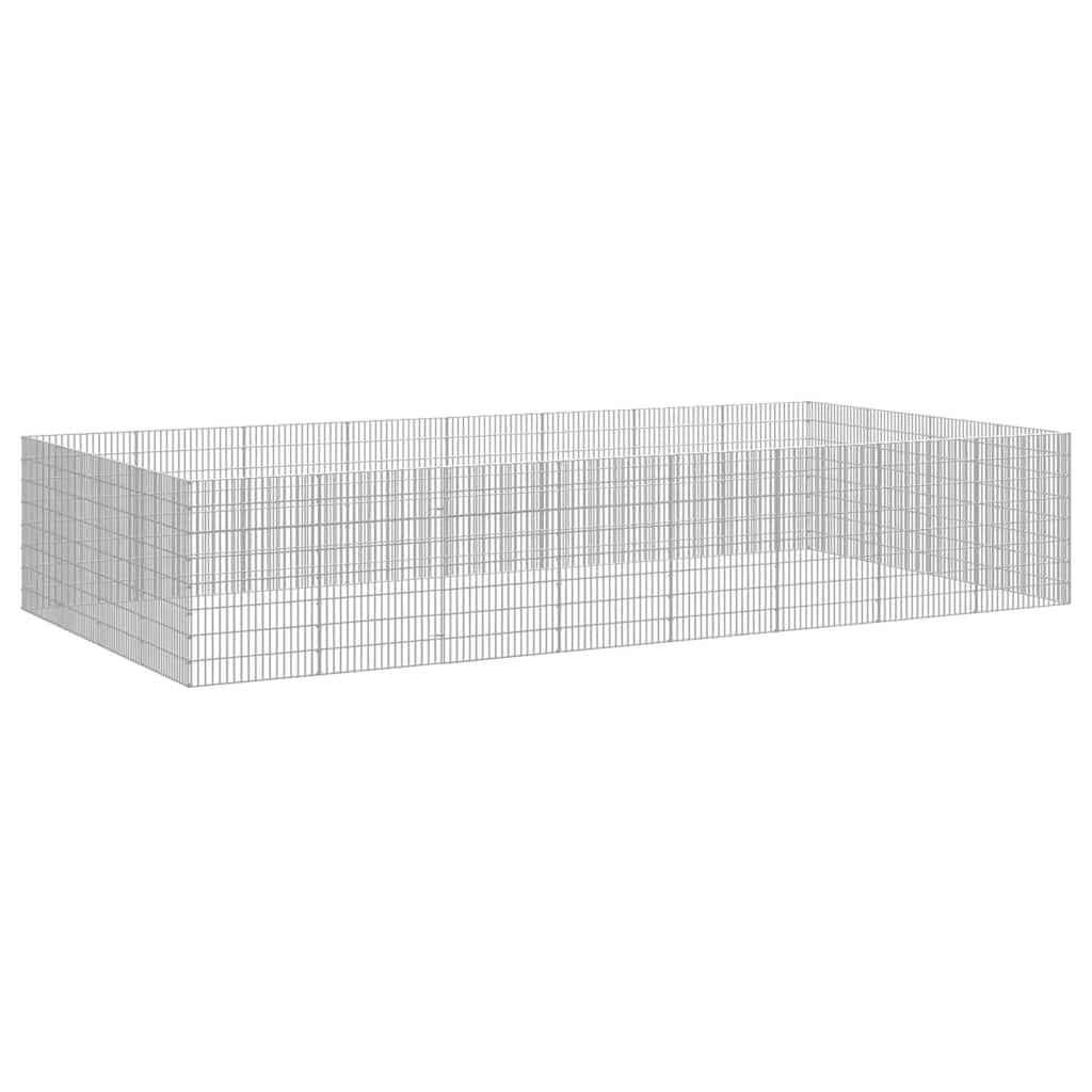 vidaXL Free Range Animal Enclosure 24-Panel 54x80 cm Galvanised Iron