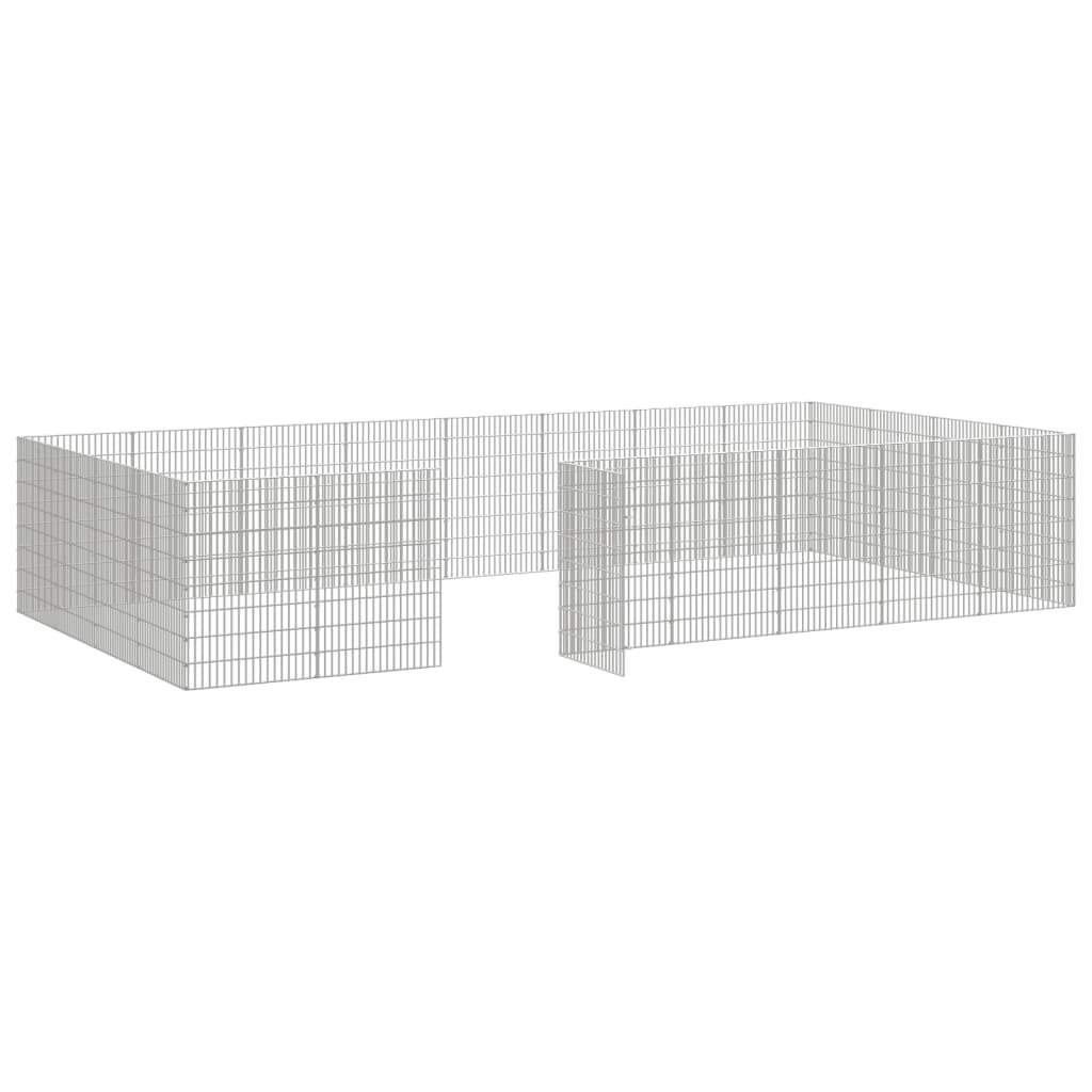 vidaXL Free Range Animal Enclosure 24-Panel 54x80 cm Galvanised Iron