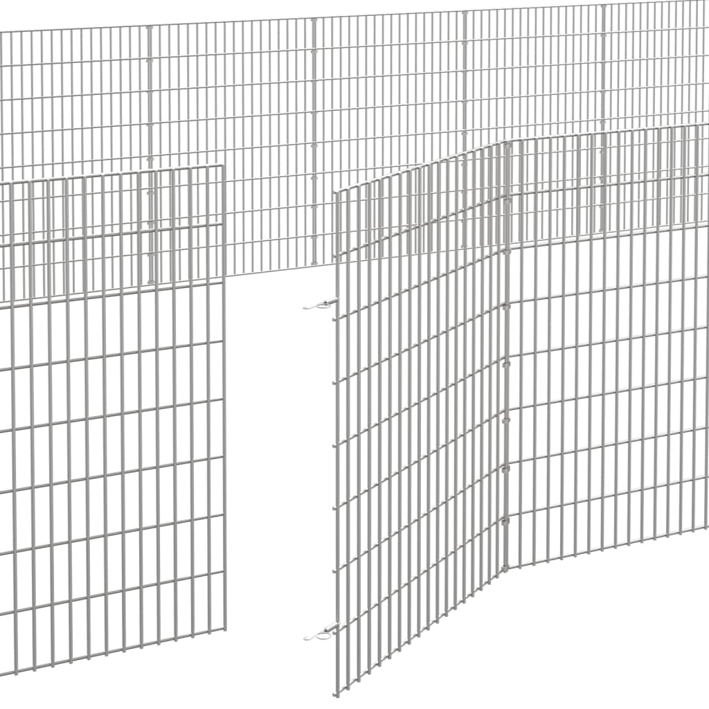 vidaXL Free Range Animal Enclosure 24-Panel 54x80 cm Galvanised Iron