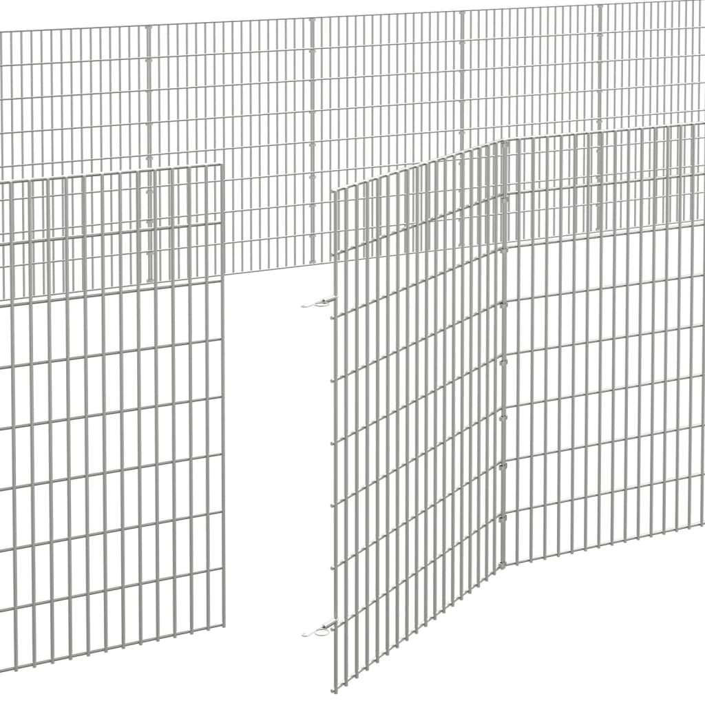 Free Range Animal Enclosure 48-Panel 54x80 cm Galvanised Iron