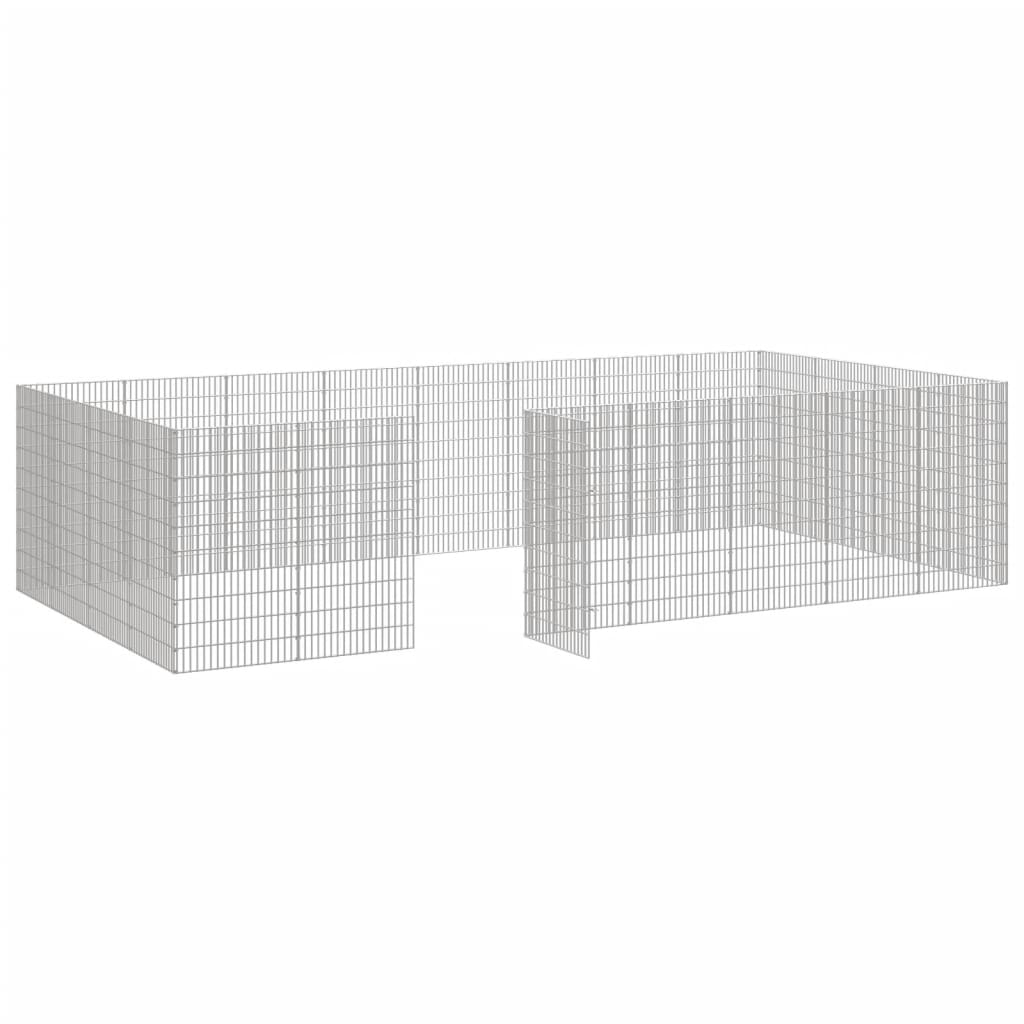 Free Range Animal Enclosure 24-Panel 54x100 cm Galvanised Iron