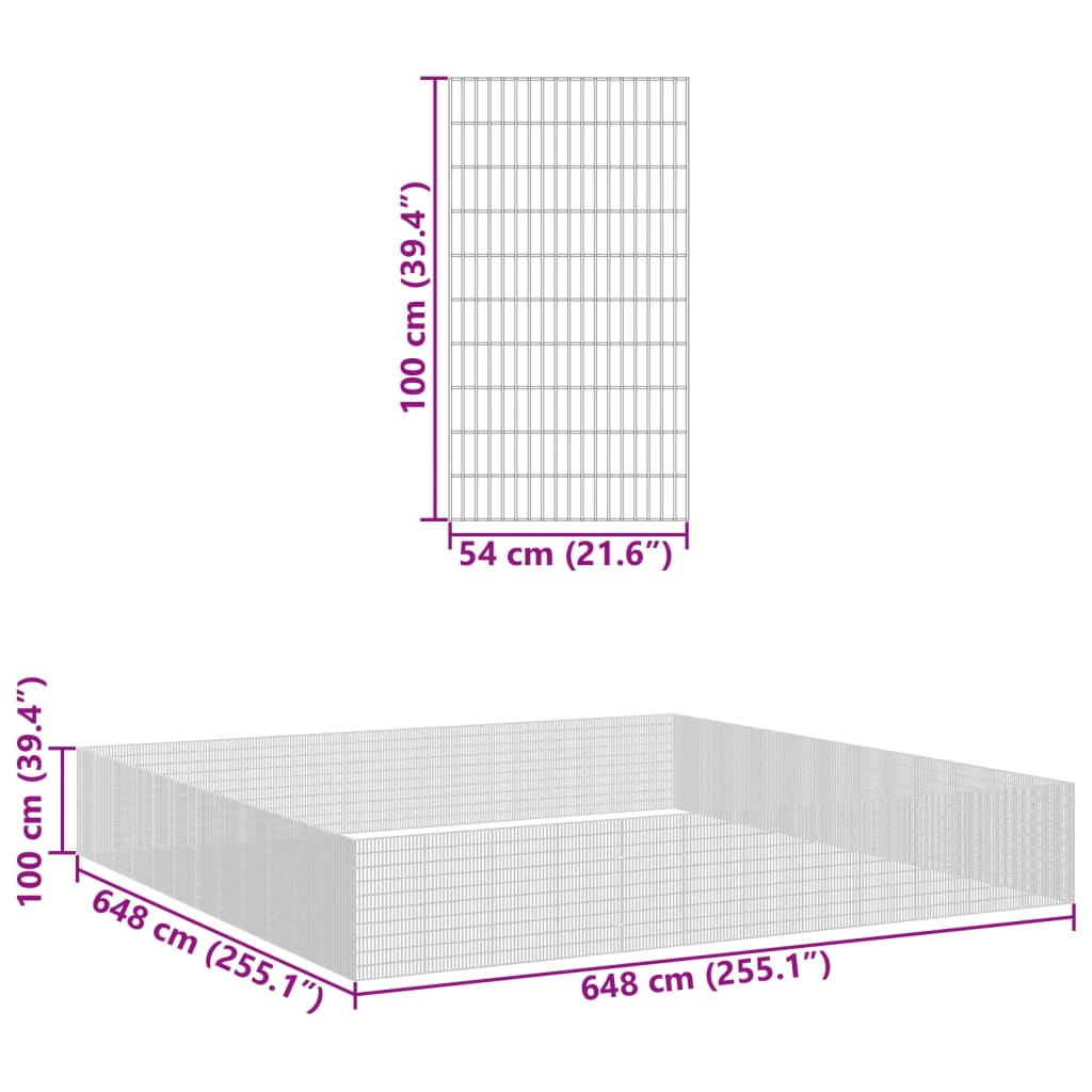 Free Range Animal Enclosure 48-Panel 54x100 cm Galvanised Iron