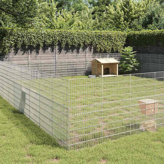 vidaXL Free Range Animal Enclosure 48-Panel 54x100 cm Galvanised Iron