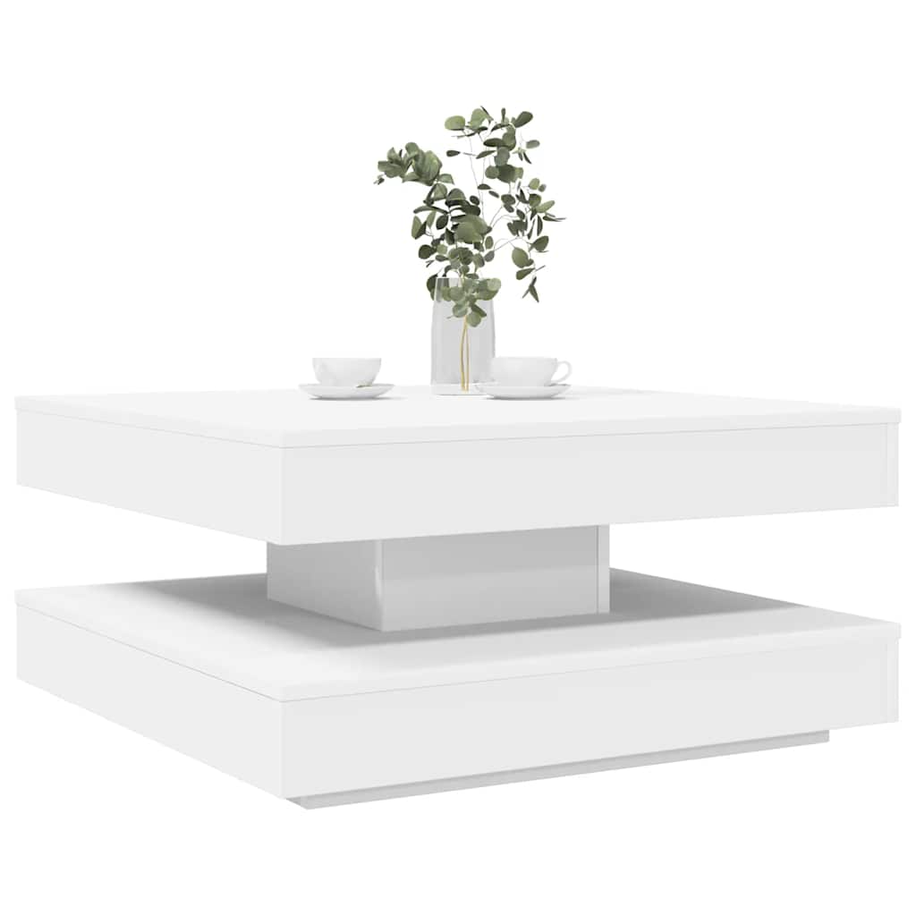 Coffee Table 360-Degree Rotatable White 70x70x34,5 cm