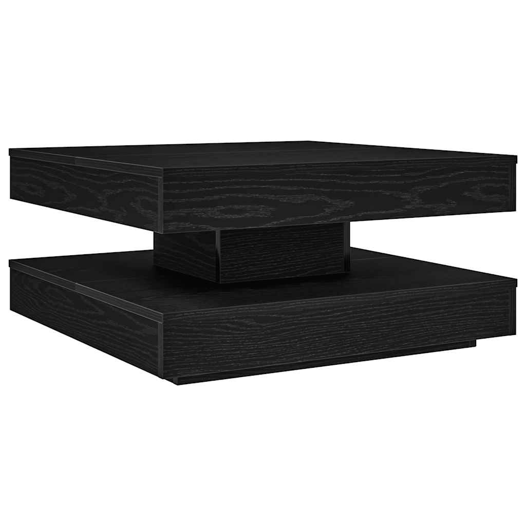 Coffee Table 360-Degree Rotatable Black 70x70x34,5 cm