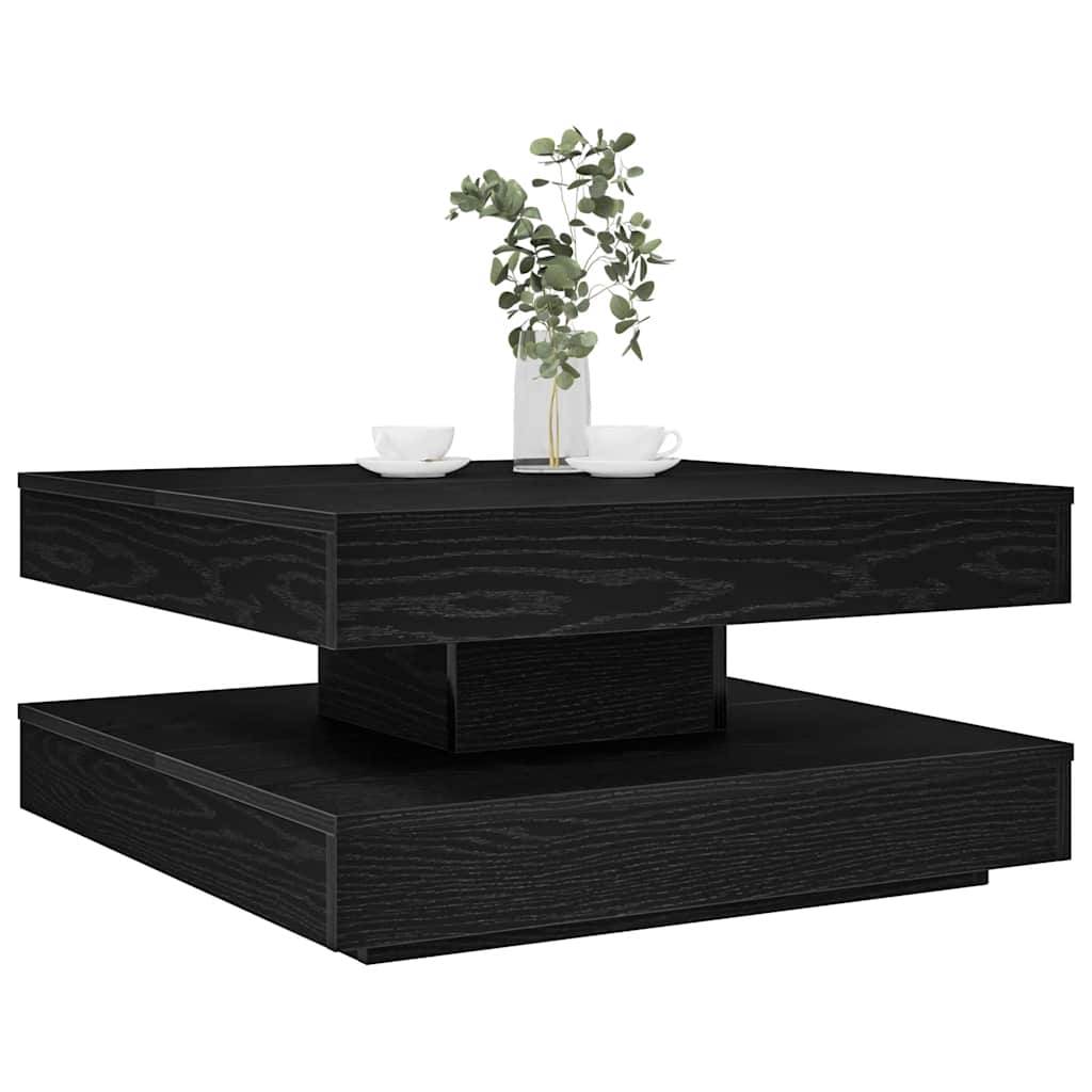 Coffee Table 360-Degree Rotatable Black 70x70x34,5 cm