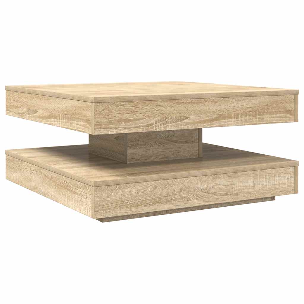 Coffee Table 360-Degree Rotatable Sonoma Oak 70x70x34,5 cm
