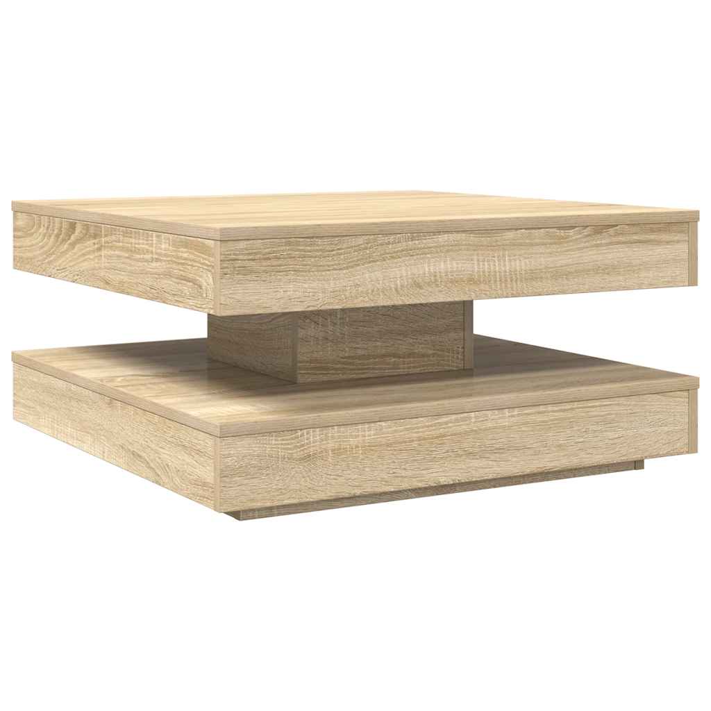 Coffee Table 360-Degree Rotatable Sonoma Oak 70x70x34,5 cm