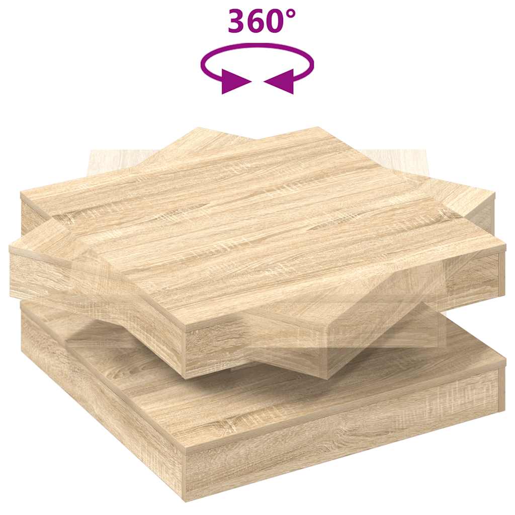 Coffee Table 360-Degree Rotatable Sonoma Oak 70x70x34,5 cm