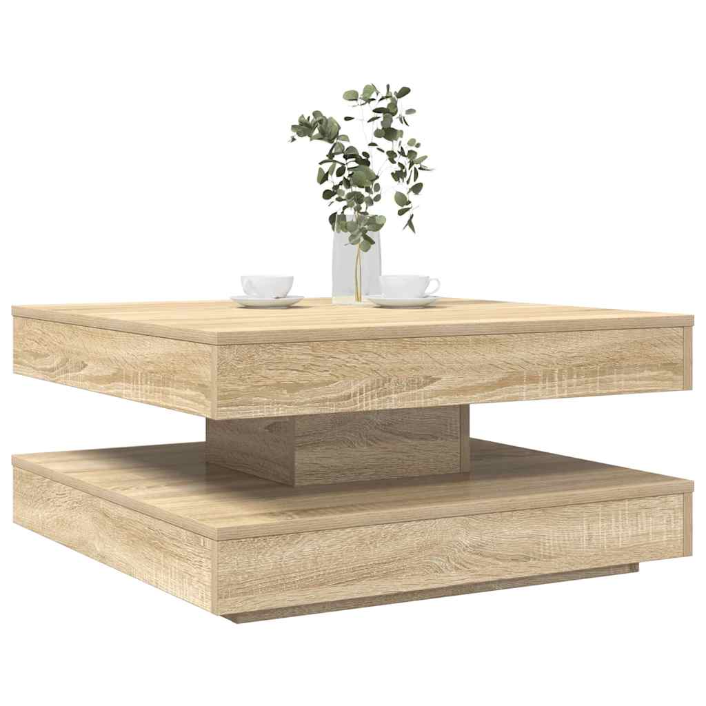 Coffee Table 360-Degree Rotatable Sonoma Oak 70x70x34,5 cm