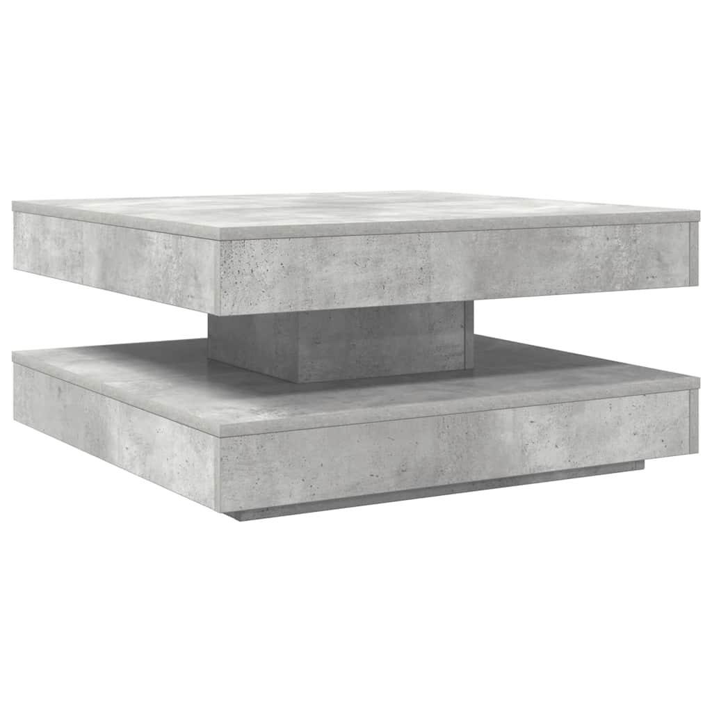 Coffee Table 360-Degree Rotatable Concrete Grey 70x70x34,5 cm