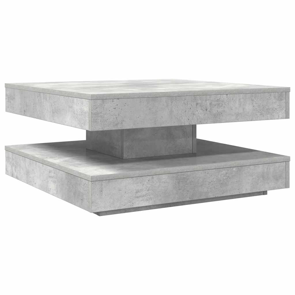 Coffee Table 360-Degree Rotatable Concrete Grey 70x70x34,5 cm