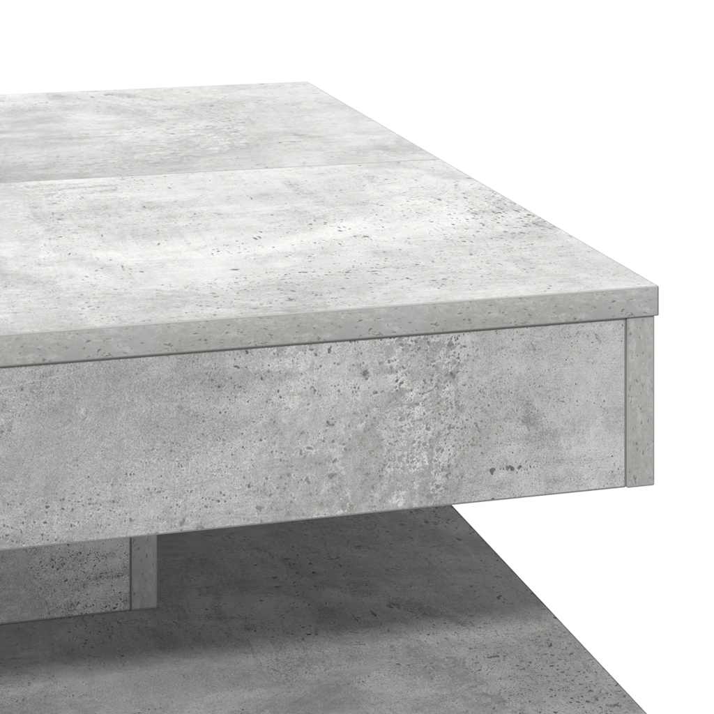 Coffee Table 360-Degree Rotatable Concrete Grey 70x70x34,5 cm