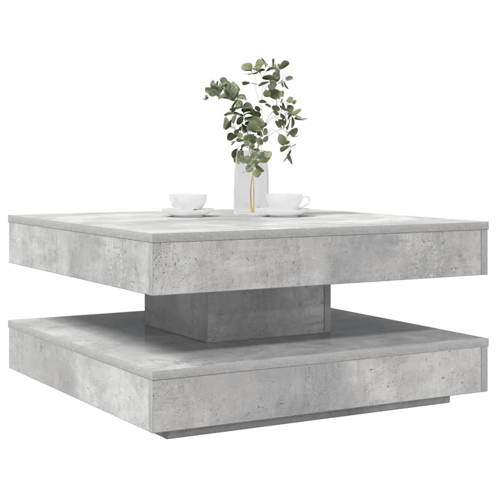 Coffee Table 360-Degree Rotatable Concrete Grey 70x70x34,5 cm