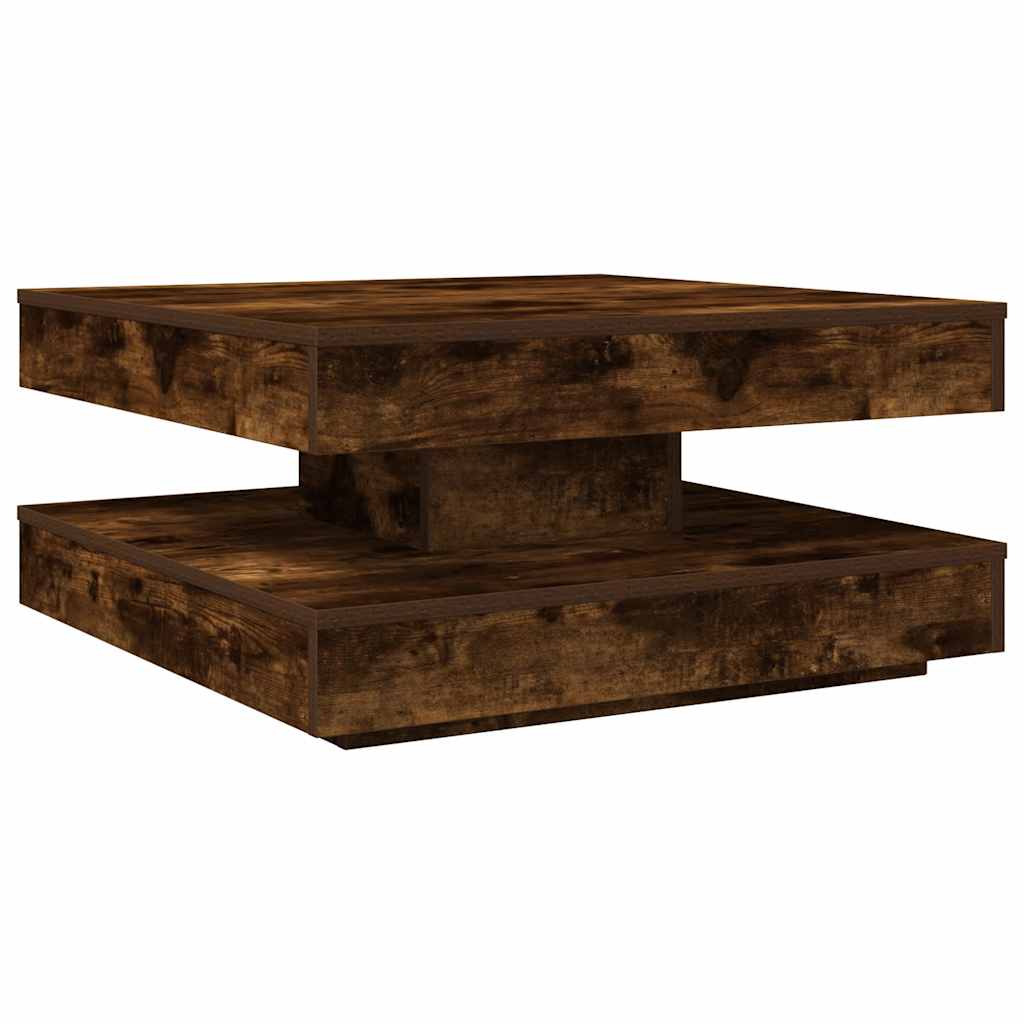 Coffee Table 360-Degree Rotatable Smoked Oak 70x70x34,5 cm