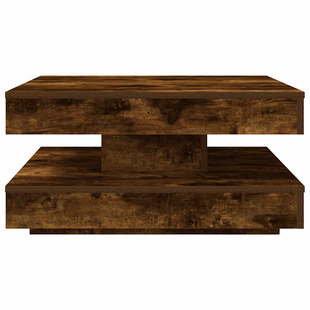 Coffee Table 360-Degree Rotatable Smoked Oak 70x70x34,5 cm