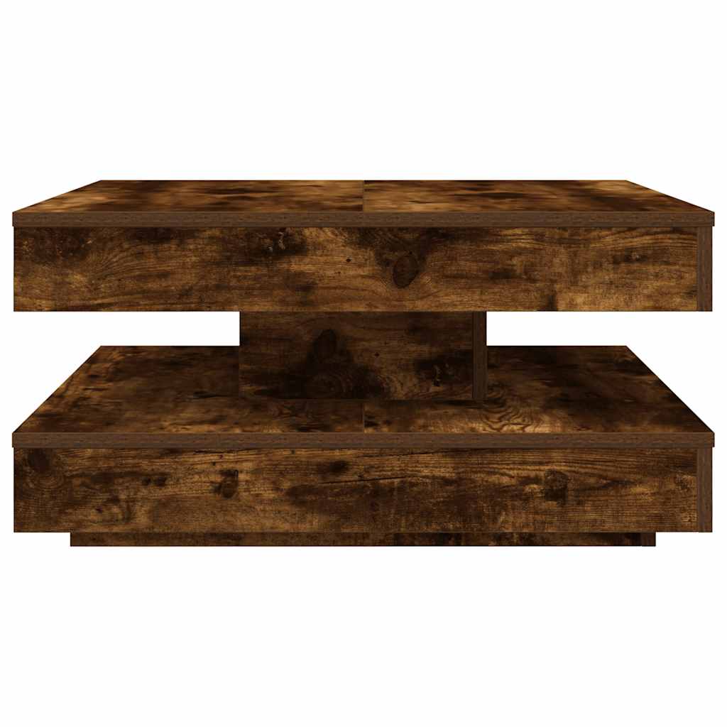 Coffee Table 360-Degree Rotatable Smoked Oak 70x70x34,5 cm