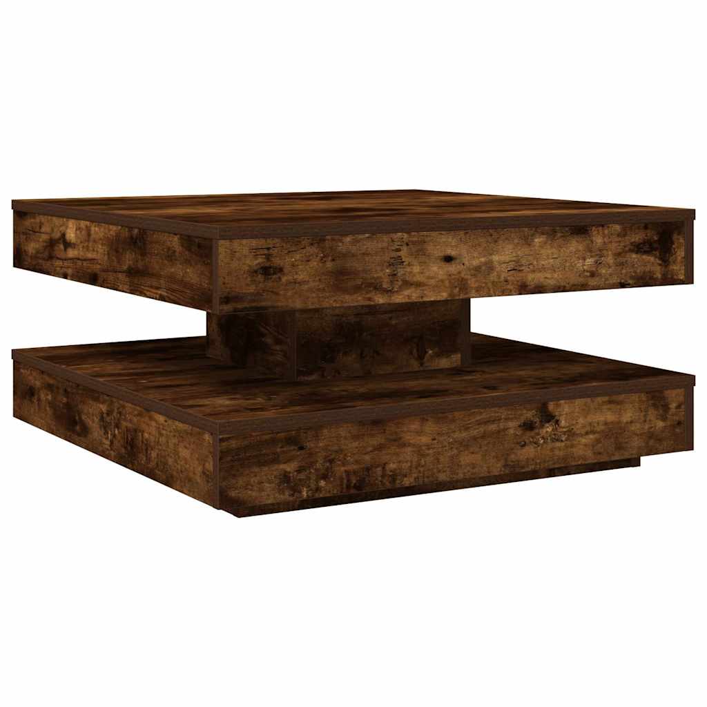 Coffee Table 360-Degree Rotatable Smoked Oak 70x70x34,5 cm