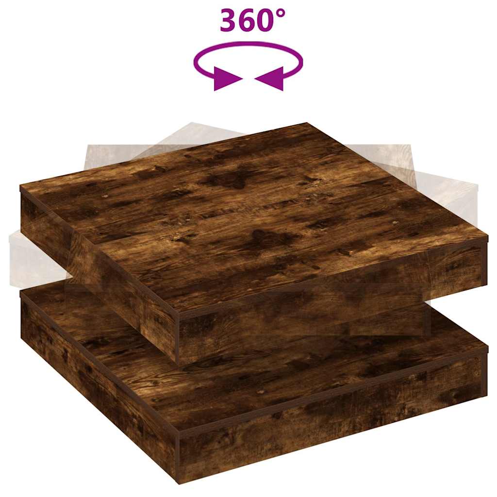 Coffee Table 360-Degree Rotatable Smoked Oak 70x70x34,5 cm
