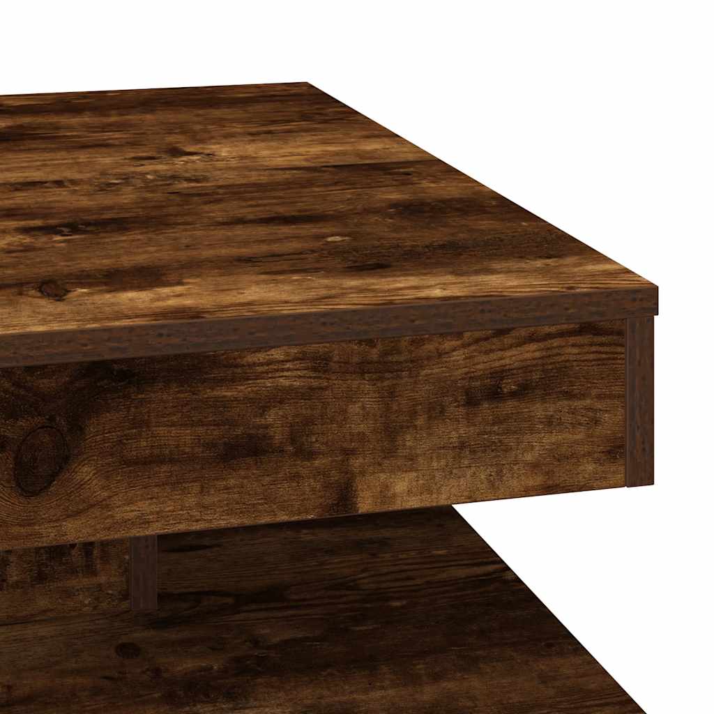 Coffee Table 360-Degree Rotatable Smoked Oak 70x70x34,5 cm