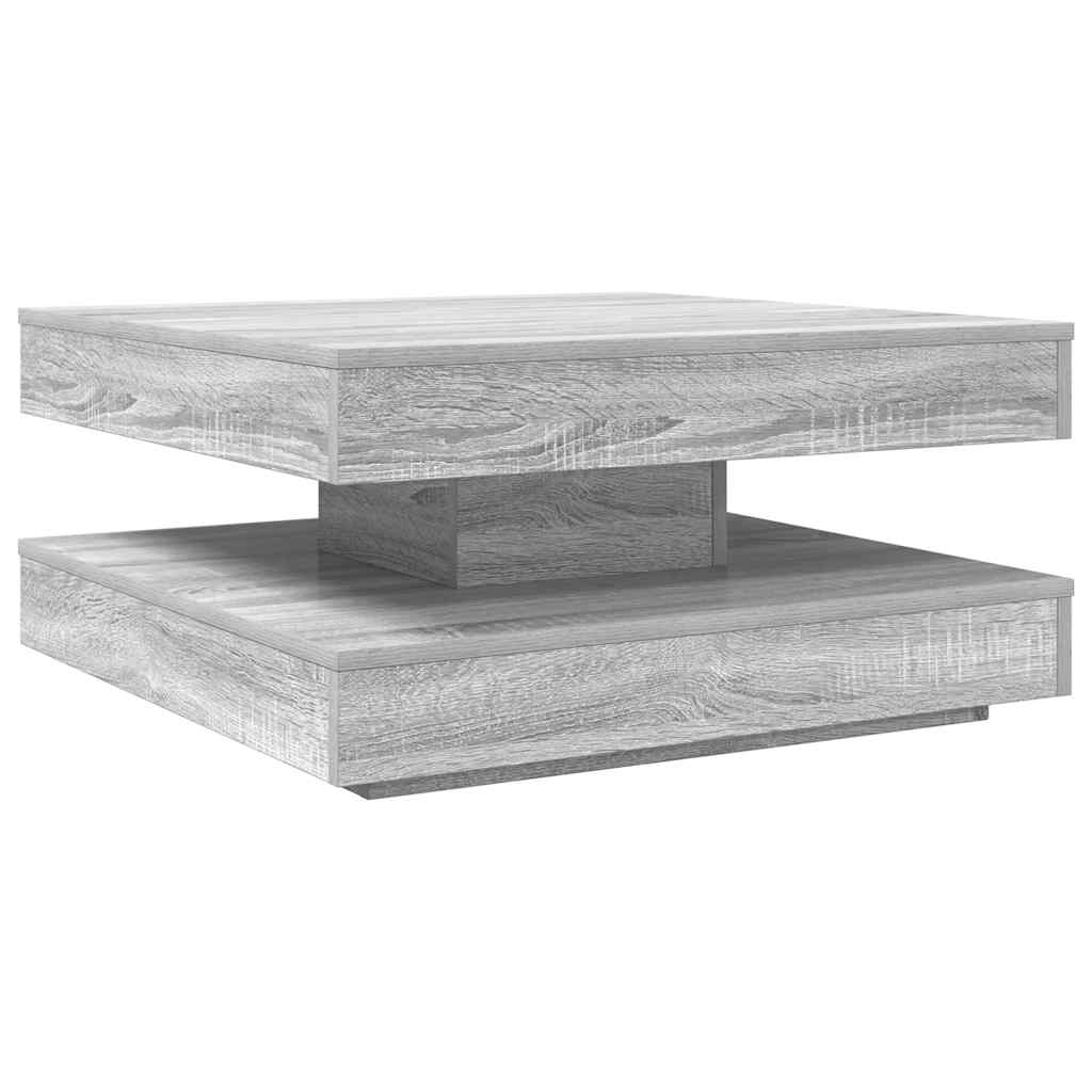 Coffee Table 360-Degree Rotatable Grey Sonoma 70x70x34,5 cm