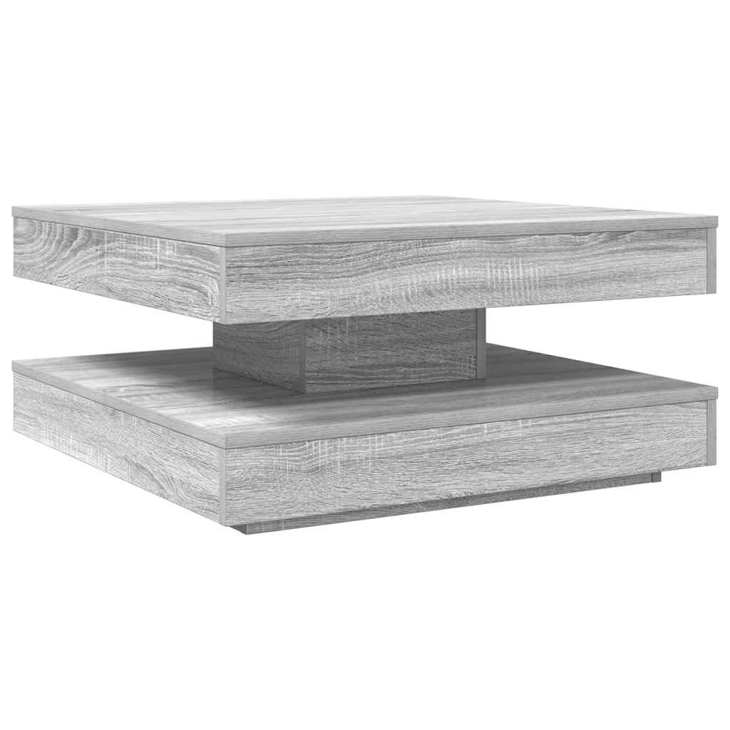 Coffee Table 360-Degree Rotatable Grey Sonoma 70x70x34,5 cm
