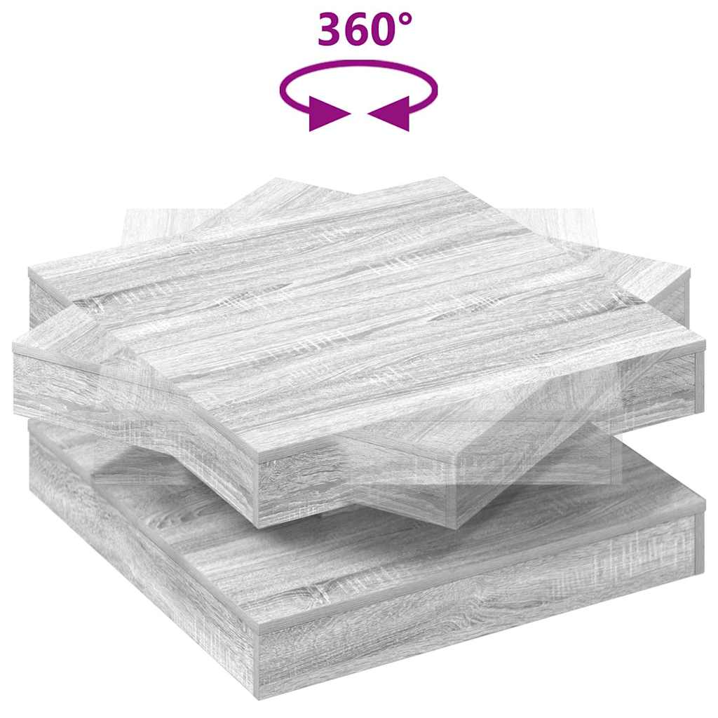 Coffee Table 360-Degree Rotatable Grey Sonoma 70x70x34,5 cm