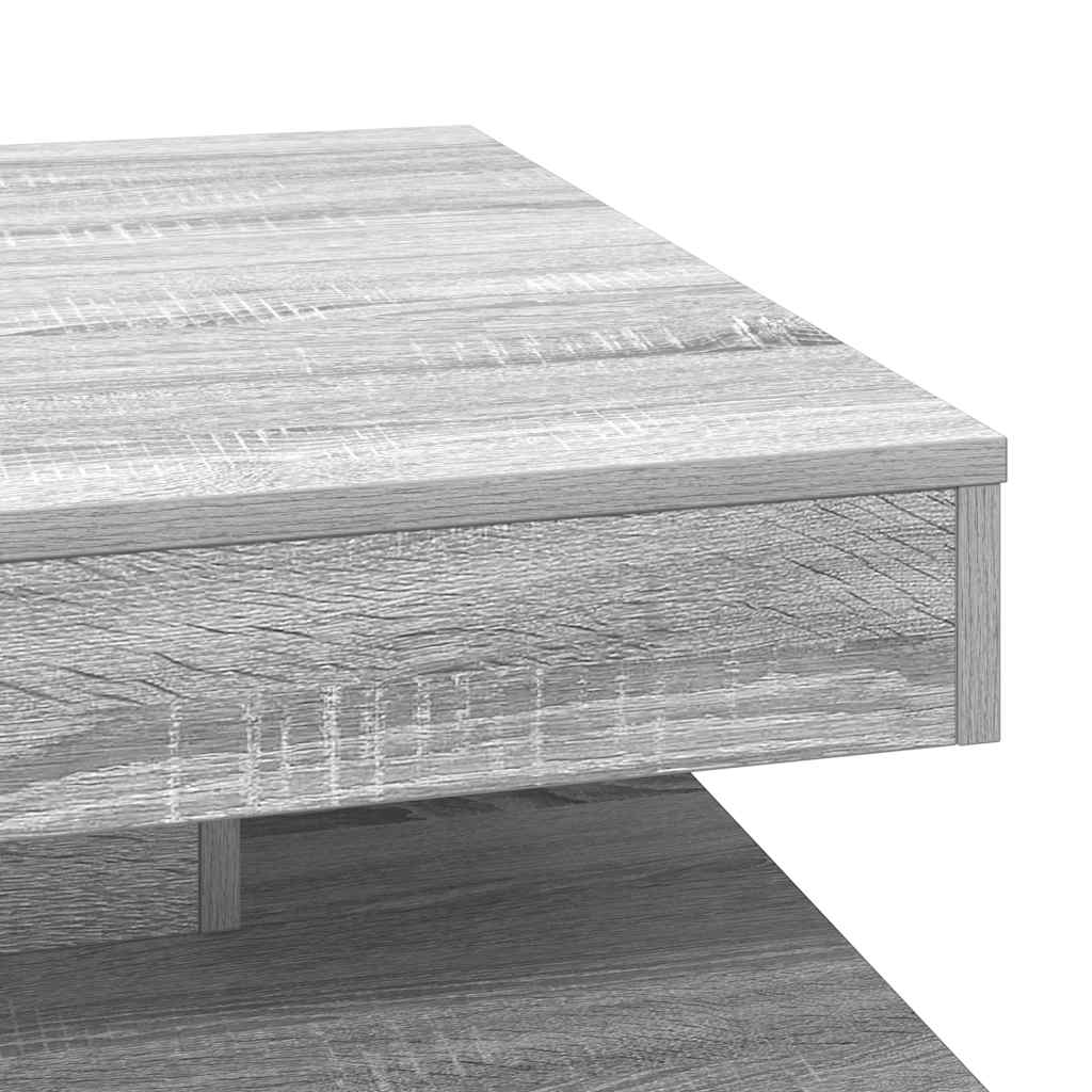 Coffee Table 360-Degree Rotatable Grey Sonoma 70x70x34,5 cm