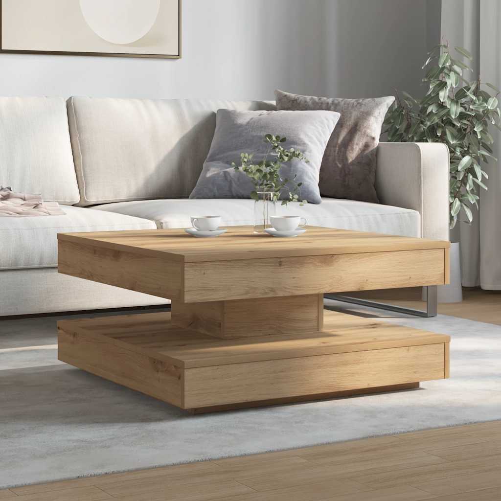 Coffee Table 360-Degree Rotatable Artisan Oak 70x70x34,5 cm