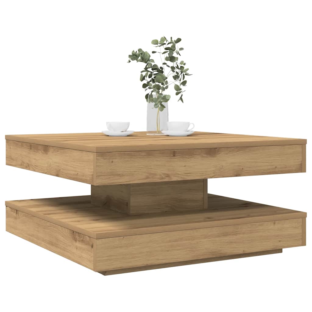 Coffee Table 360-Degree Rotatable Artisan Oak 70x70x34,5 cm