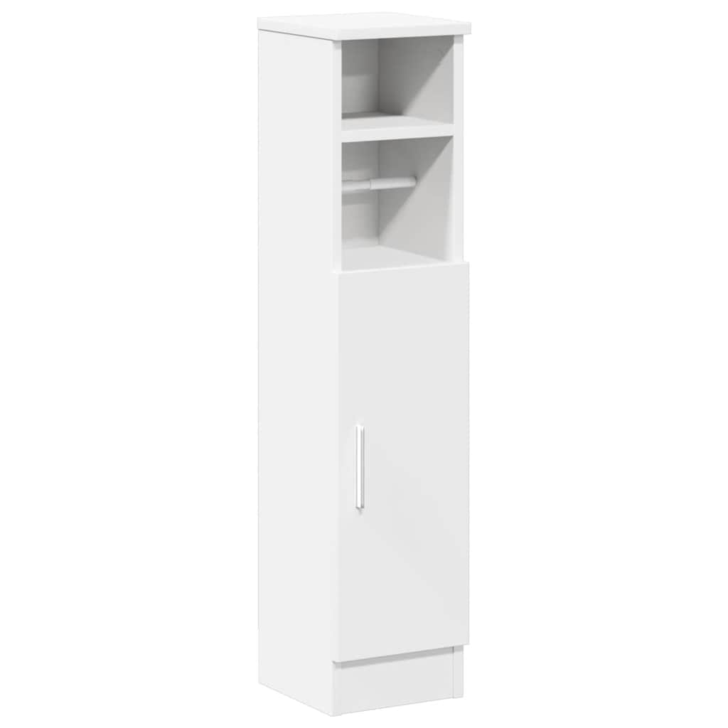 Bathroom Cabinet with Roll Holder White 20,5x22x90 cm
