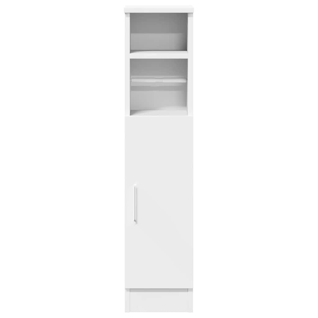 Bathroom Cabinet with Roll Holder White 20,5x22x90 cm